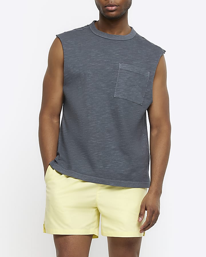 Yellow regular fit swim shorts