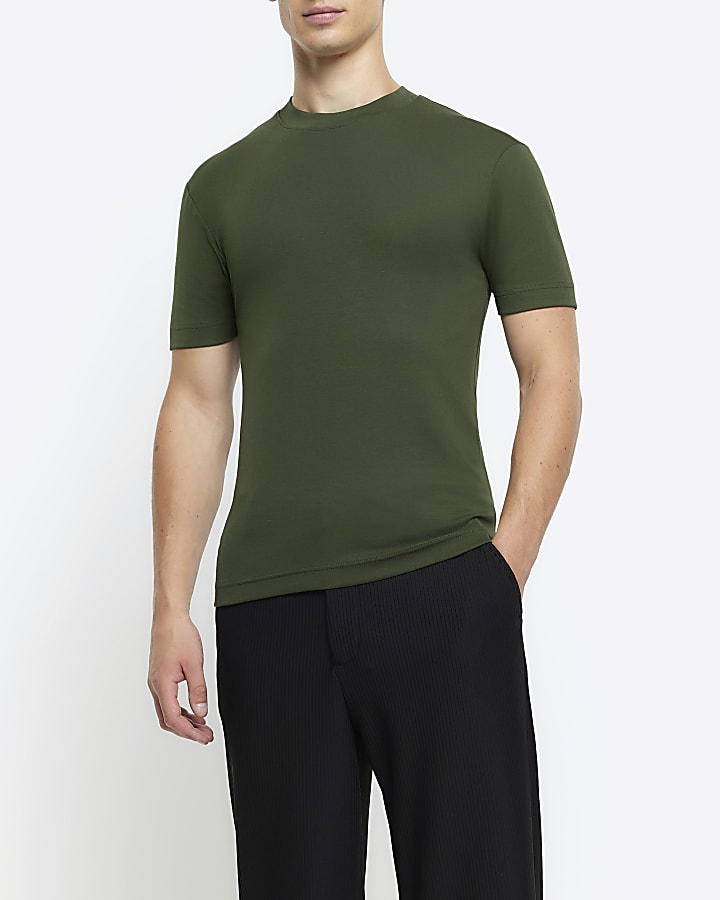 Green RI studio muscle fit stretch t-shirt