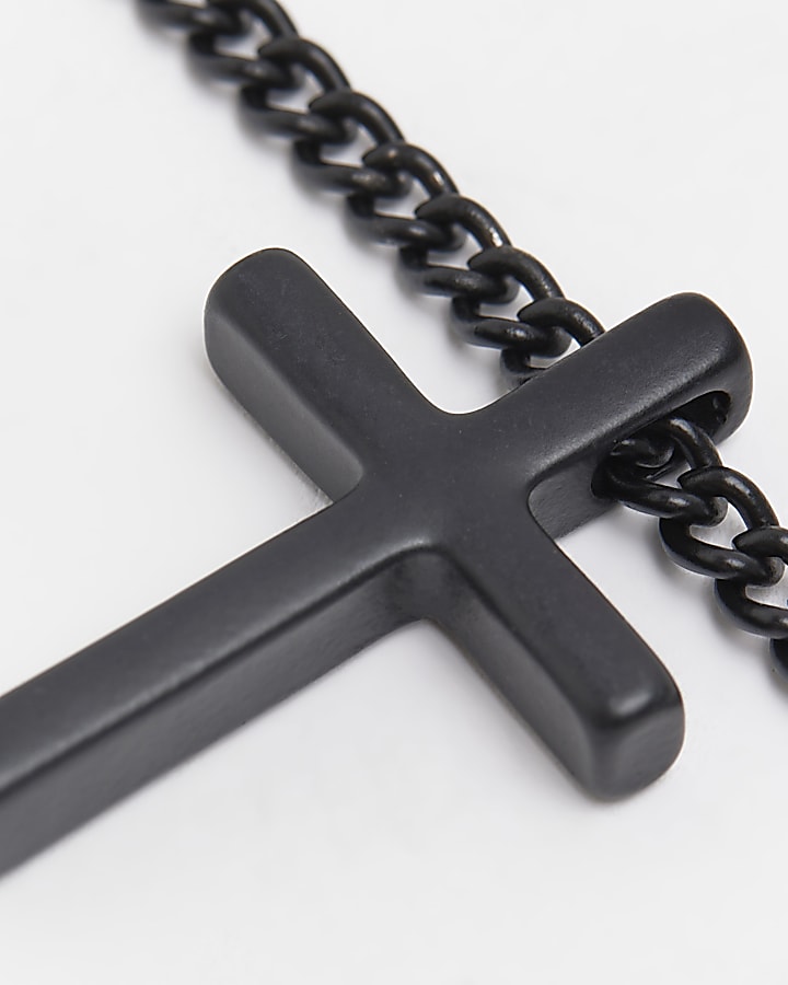 Silver colour cross necklace