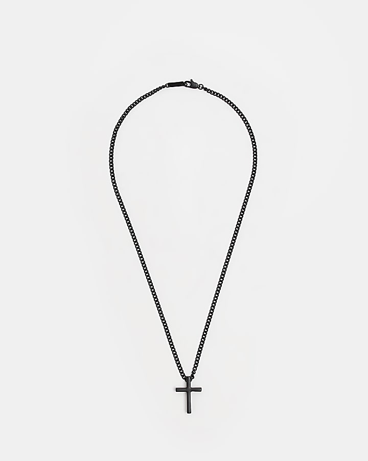 Silver colour cross necklace