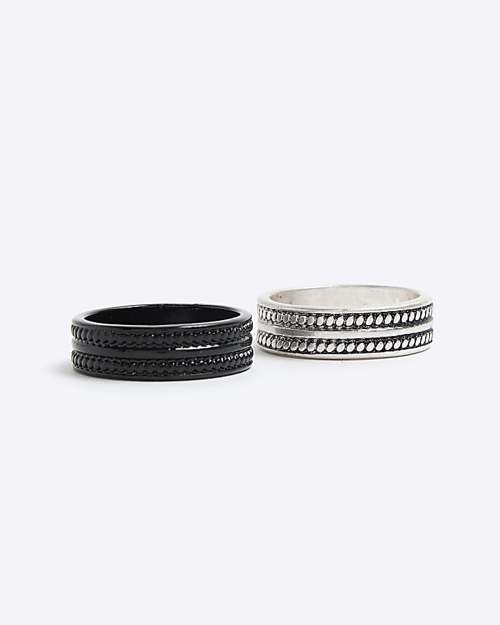 Silver Textured Rings Multipack