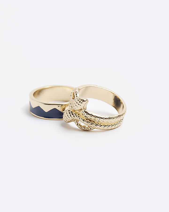 2 Pack gold colour snake ring