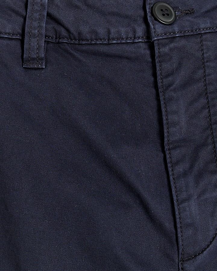 Navy slim fit casual chino shorts