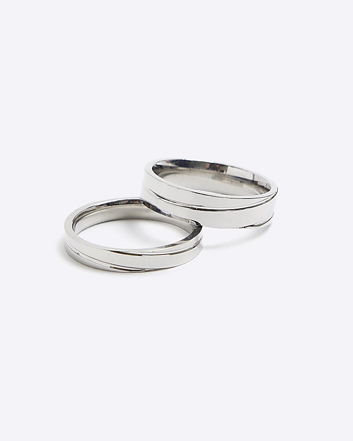 2 Pack Silver Stainless Steel colour rings