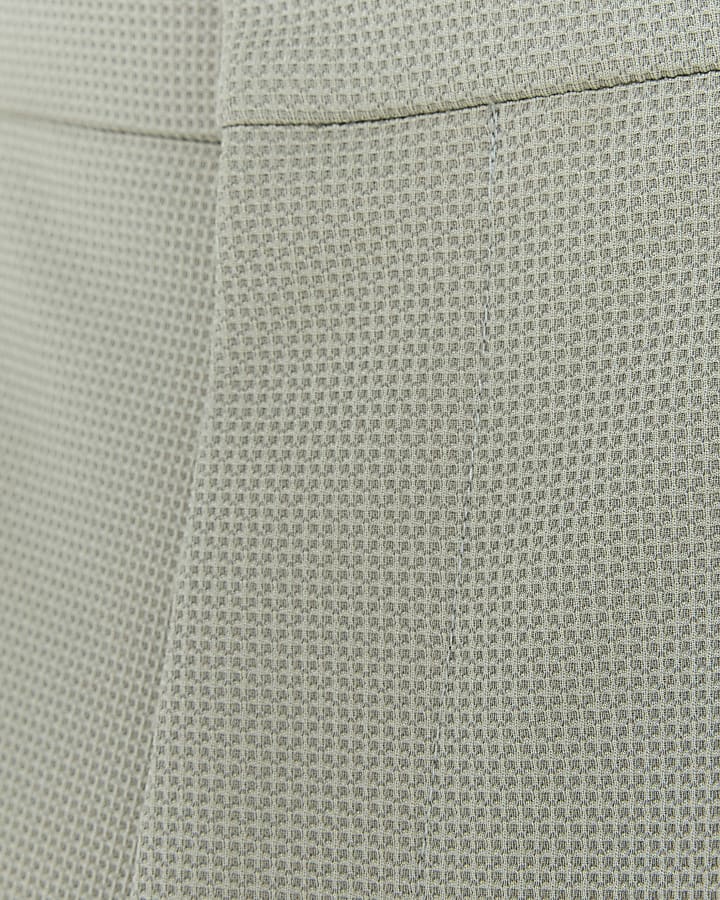 Green slim fit waffle shorts