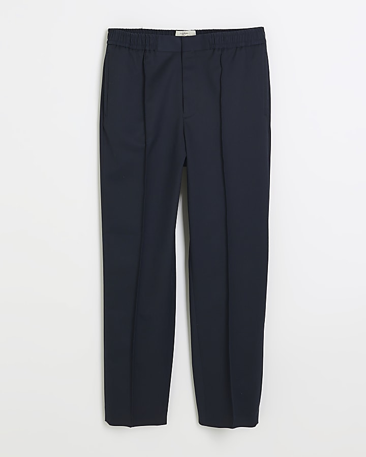 Navy slim fit smart joggers