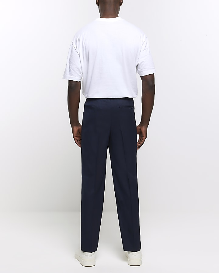 Navy slim fit smart joggers