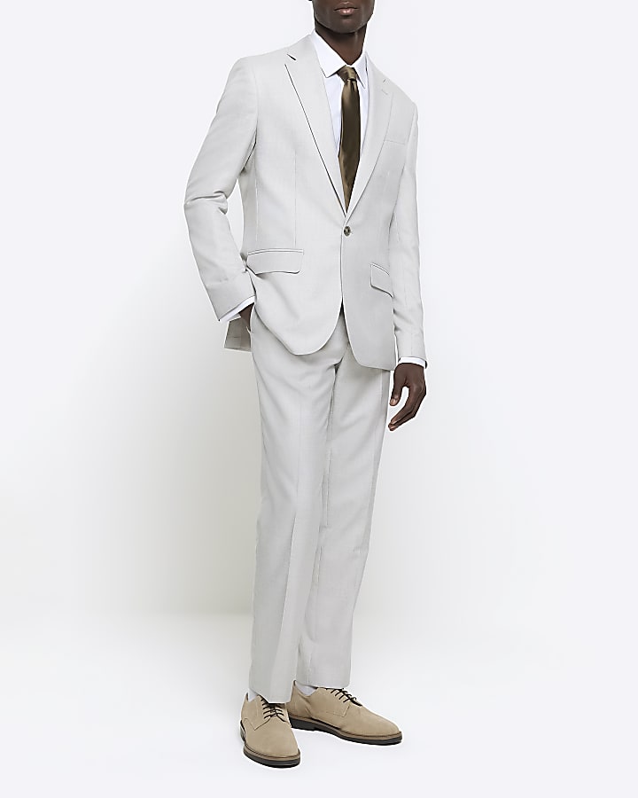 White slim double cuff premium smart shirt