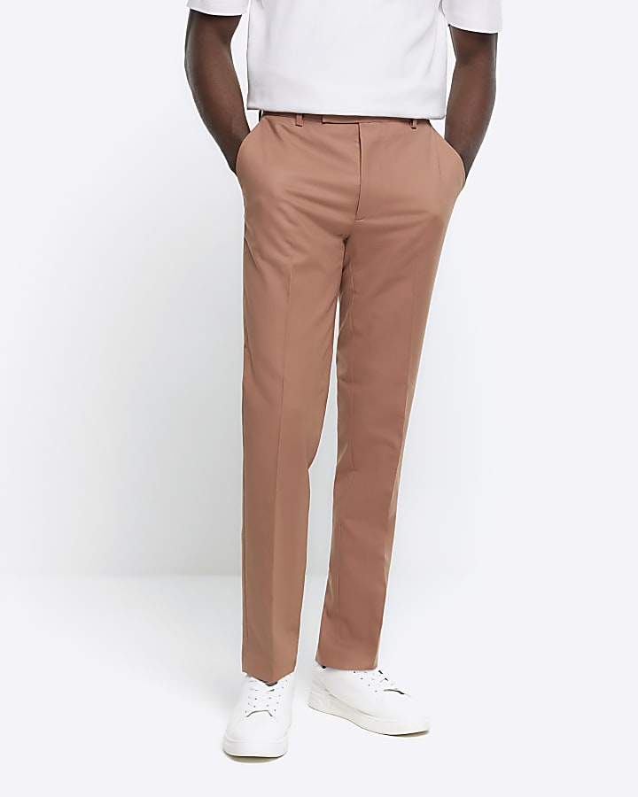 Pink slim fit core chino trousers