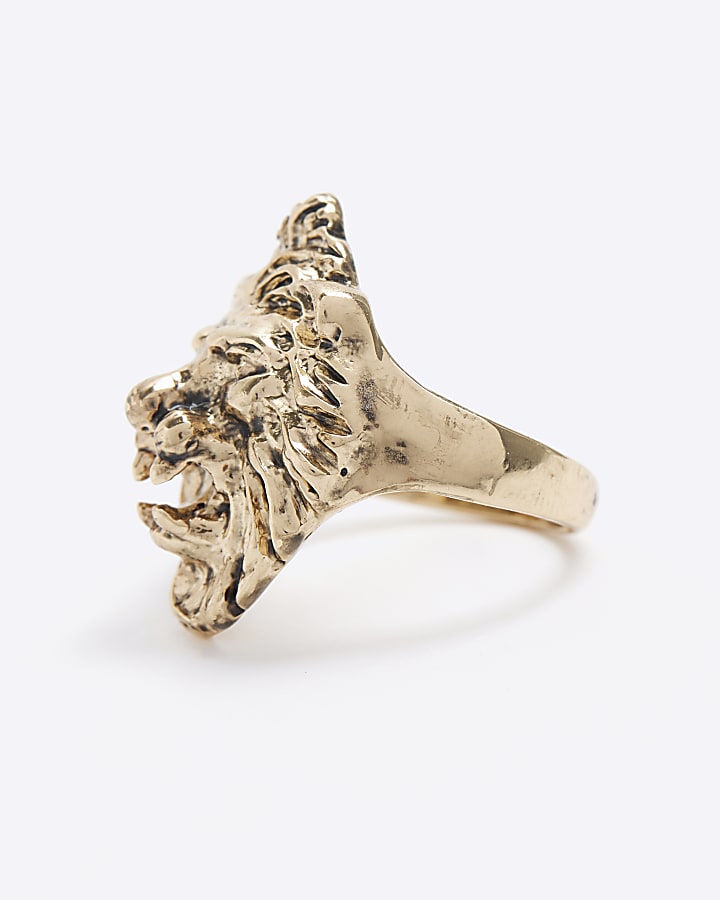 Gold colour lion ring