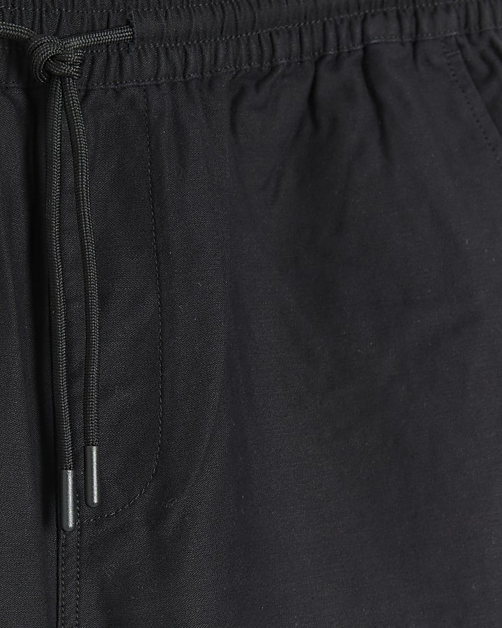 Black regular fit pull on shorts