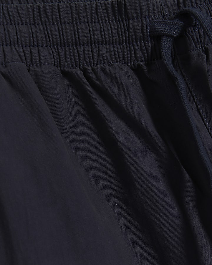 Navy regular fit pull on trousers