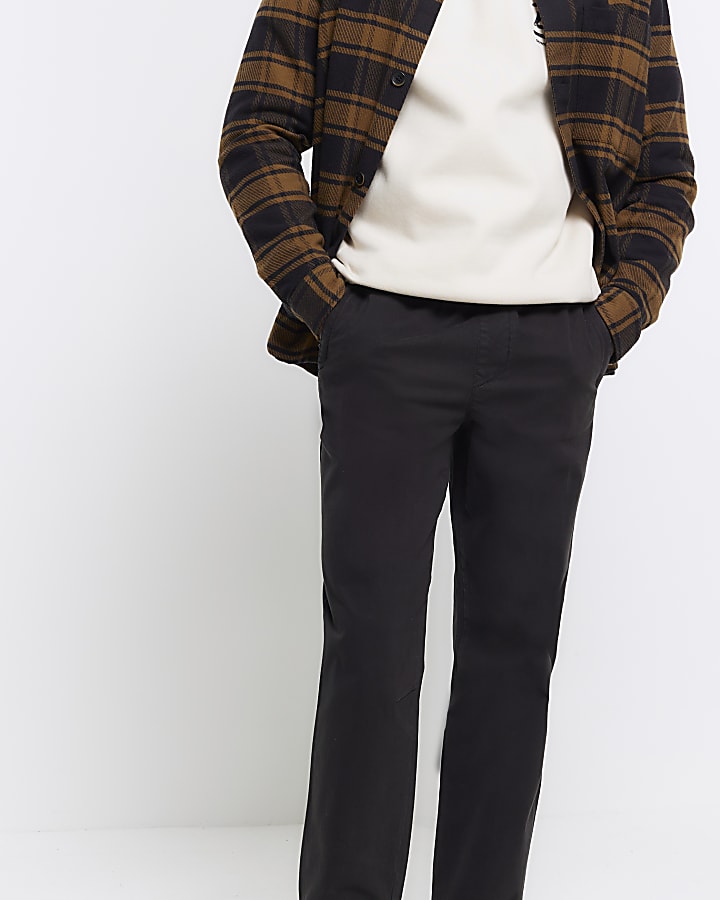 Black slim fit pull on joggers