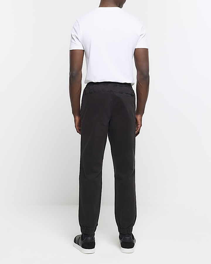 Black slim fit pull on joggers