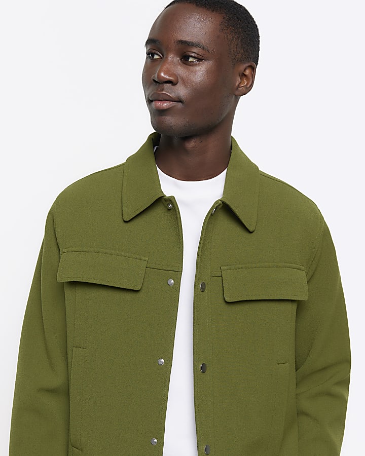 Green regular fit smart western jacket