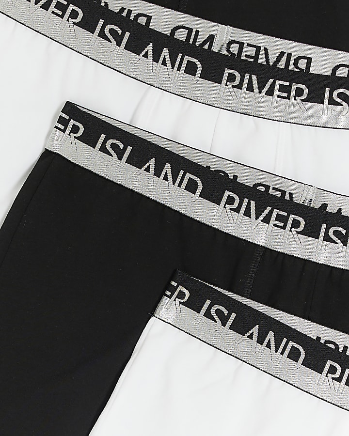 4PK black cotton stretch elasticated trunks