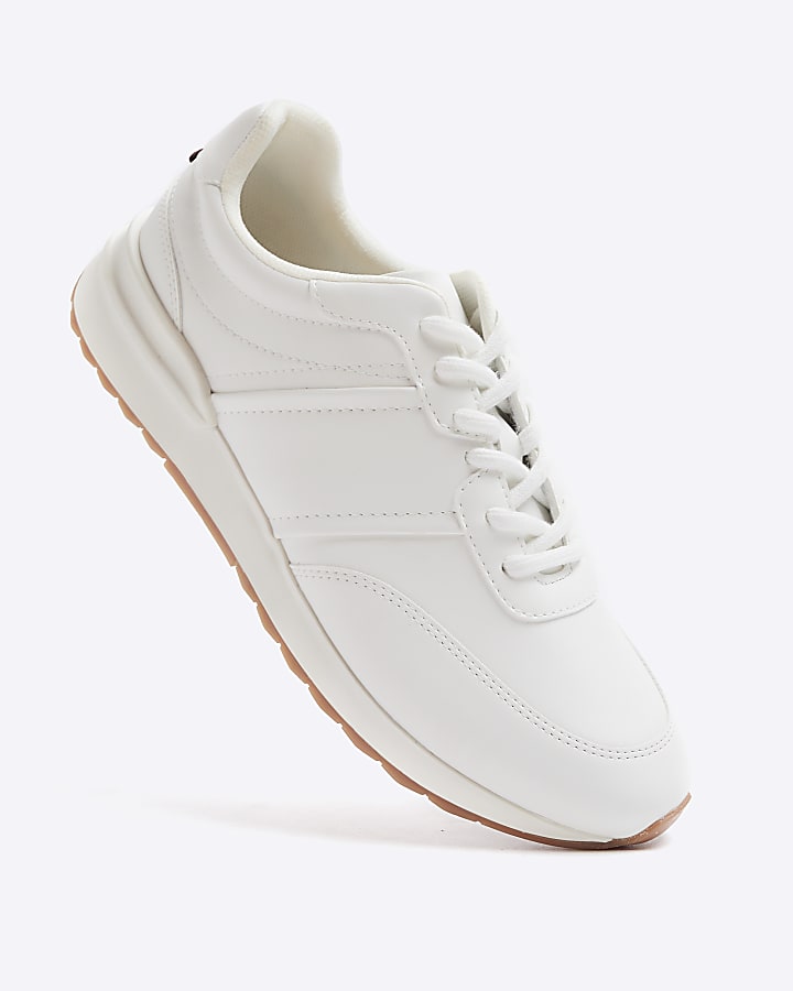 White plain trainers