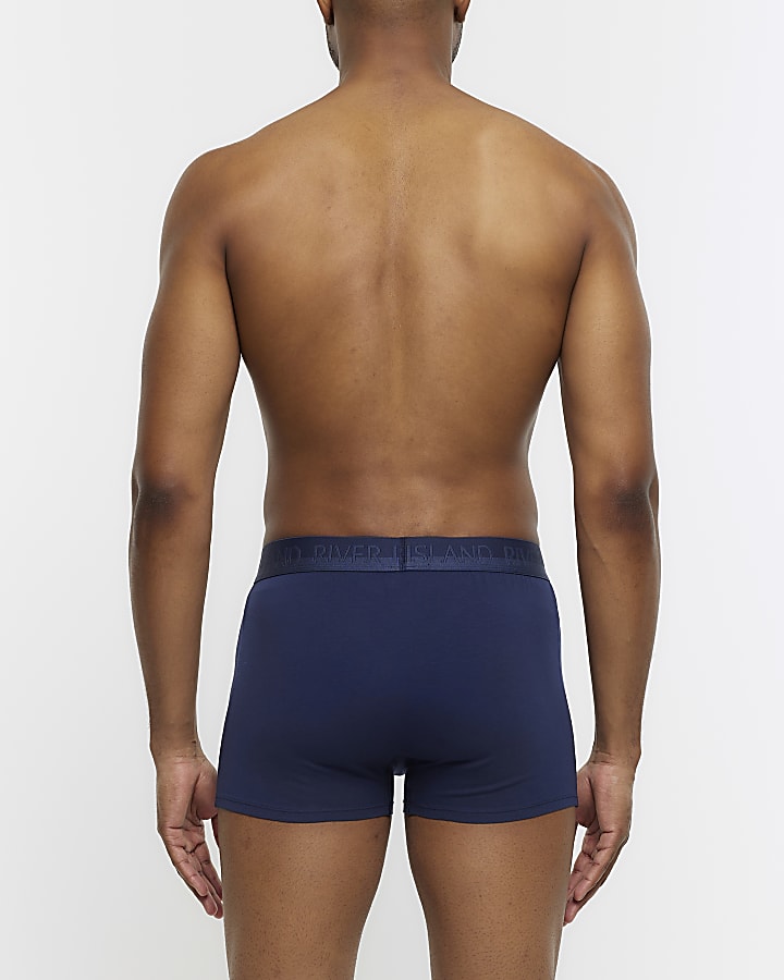 Navy 4 Pack Cotton Stretch RI trunks