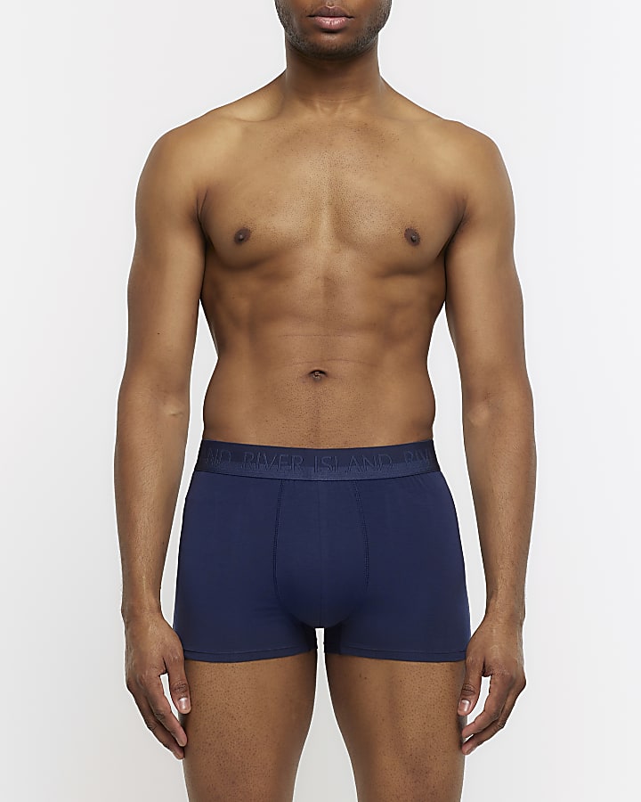 4PK Navy Cotton Stretch RI trunks