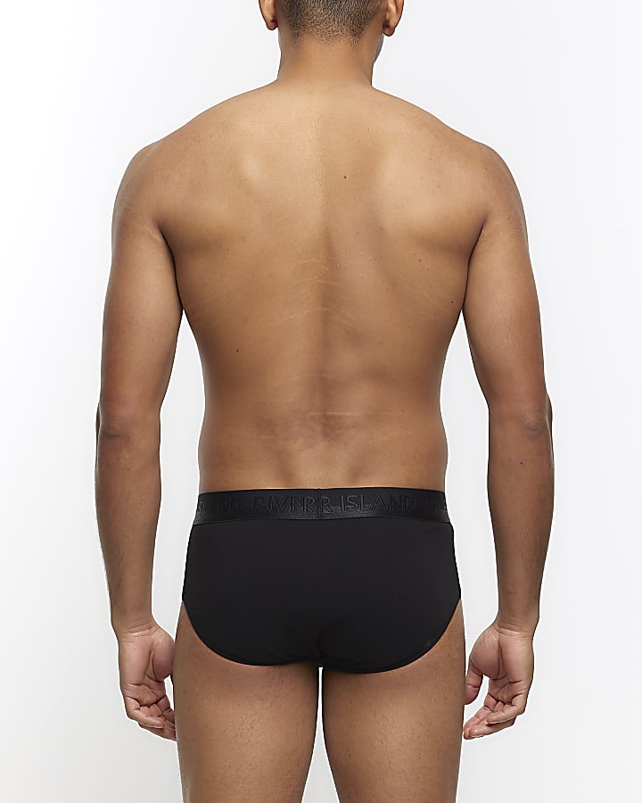 4PK black cotton stretch briefs