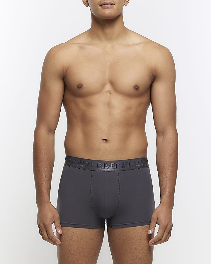 Grey 4 Pack RI Cotton Stretch Trunks