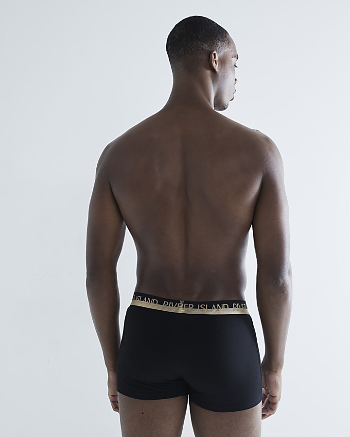 Black 4 Pack RI Cotton Stretch Trunks