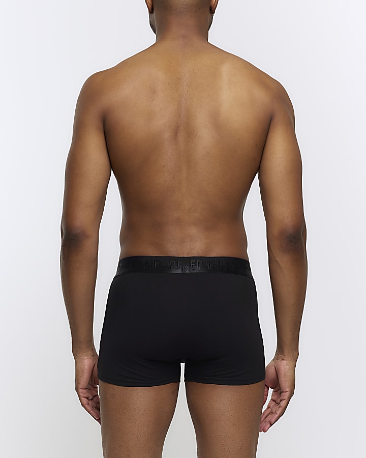 Black 4 Pack Cotton Stretch Trunks