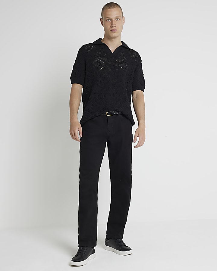 Black straight fit jeans