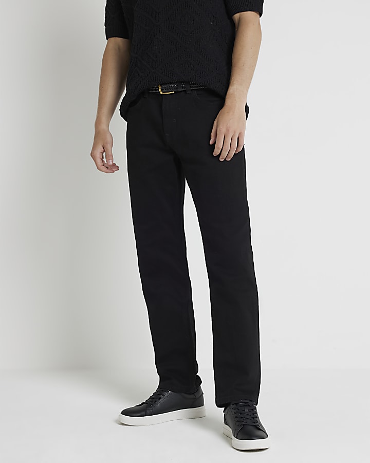 Black straight fit jeans