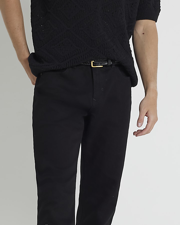 Black straight fit jeans