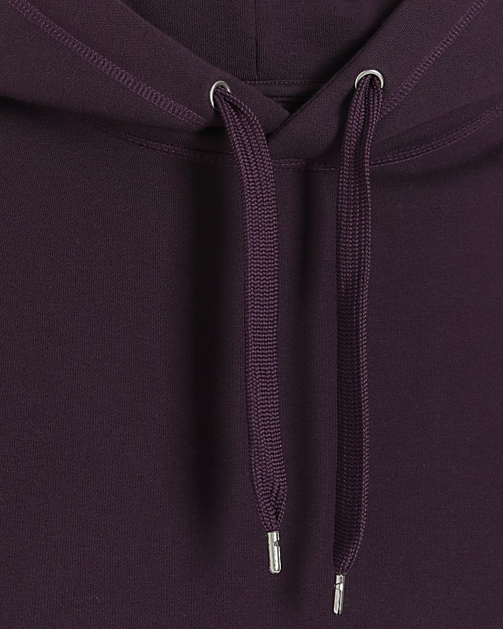 Purple regular fit plain hoodie