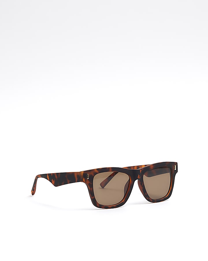 Brown tortoise shell square sunglasses