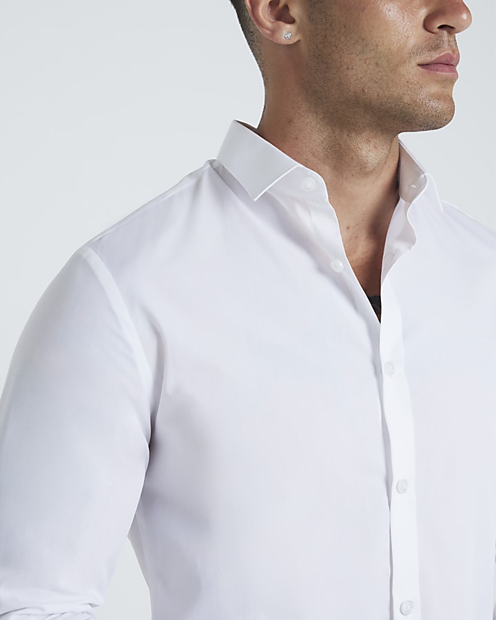 White slim fit smart shirt