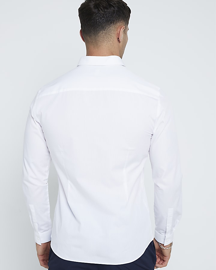 White slim fit smart shirt
