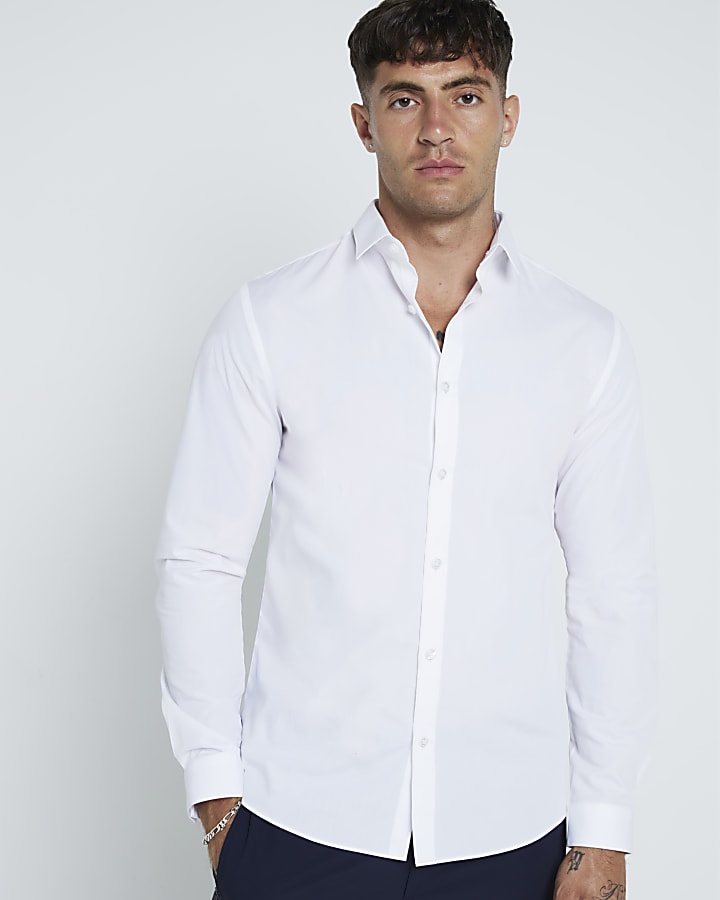 White slim fit smart shirt