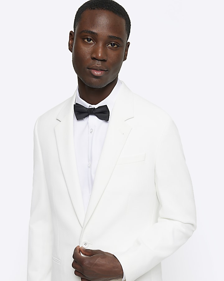 White slim fit tux jacket