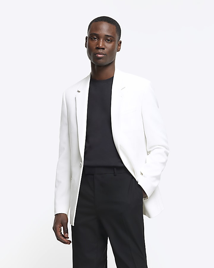 White slim fit tux jacket