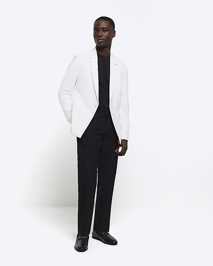 White slim fit tux jacket