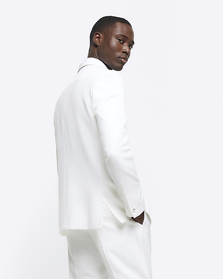 White slim fit tux jacket