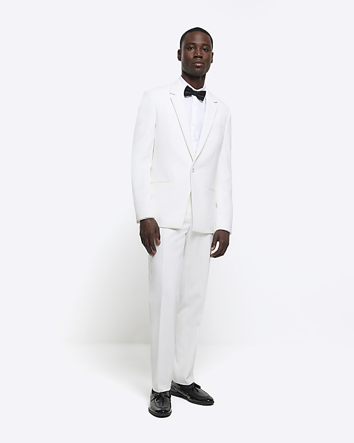 White slim fit tux jacket