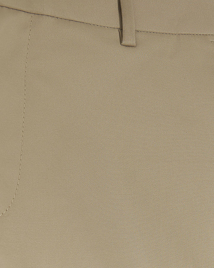 Beige slim fit chino shorts