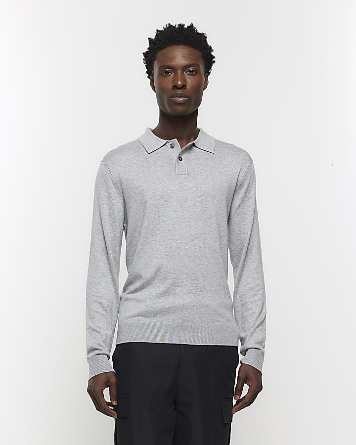 River island long sleeve polo on sale