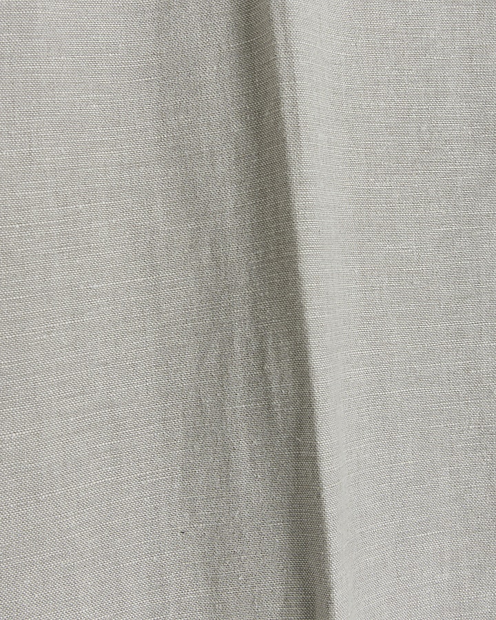 Beige slim fit linen blend suit trousers