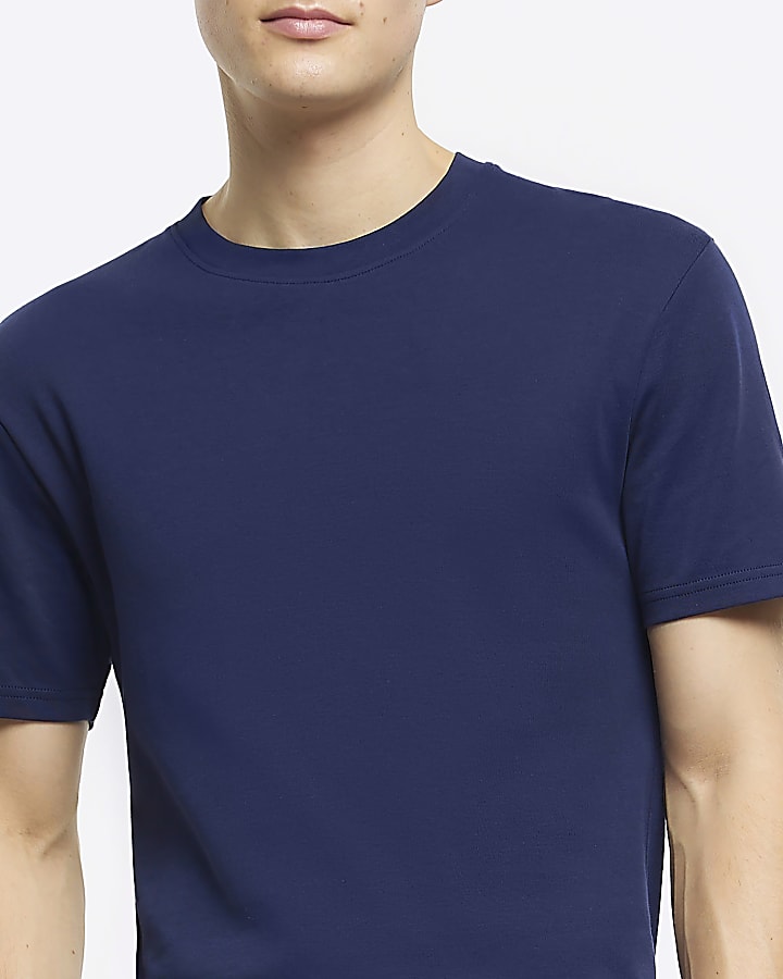 Navy RI Studio muscle fit t-shirt