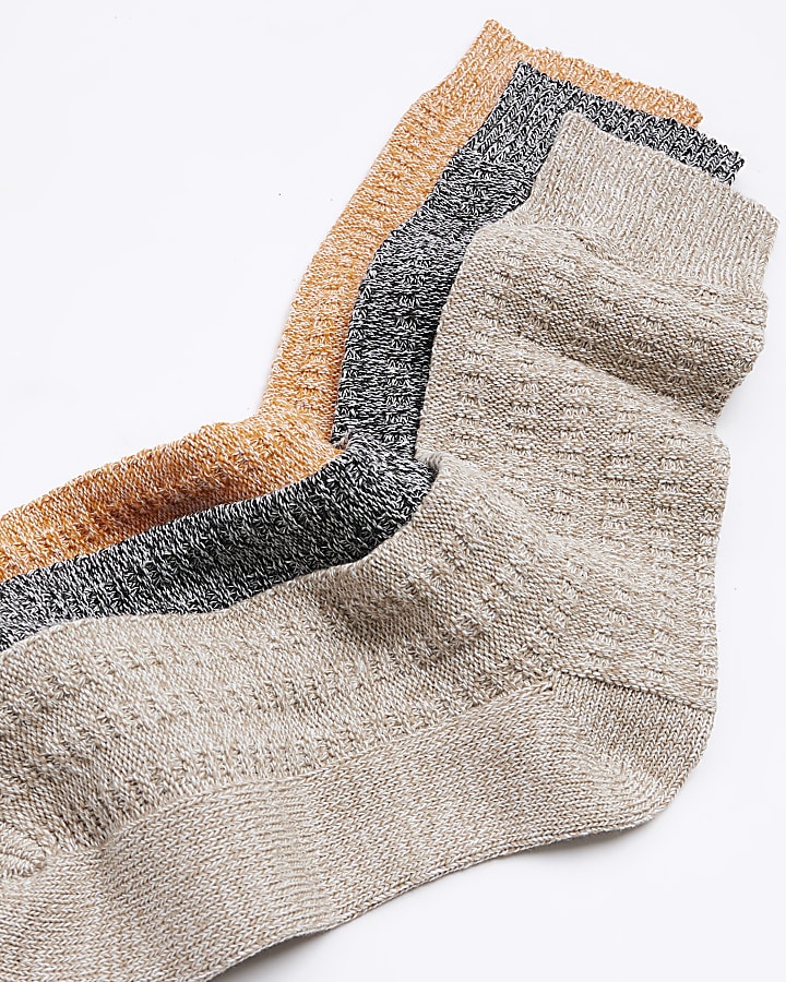 Beige 3 Pack  boot socks