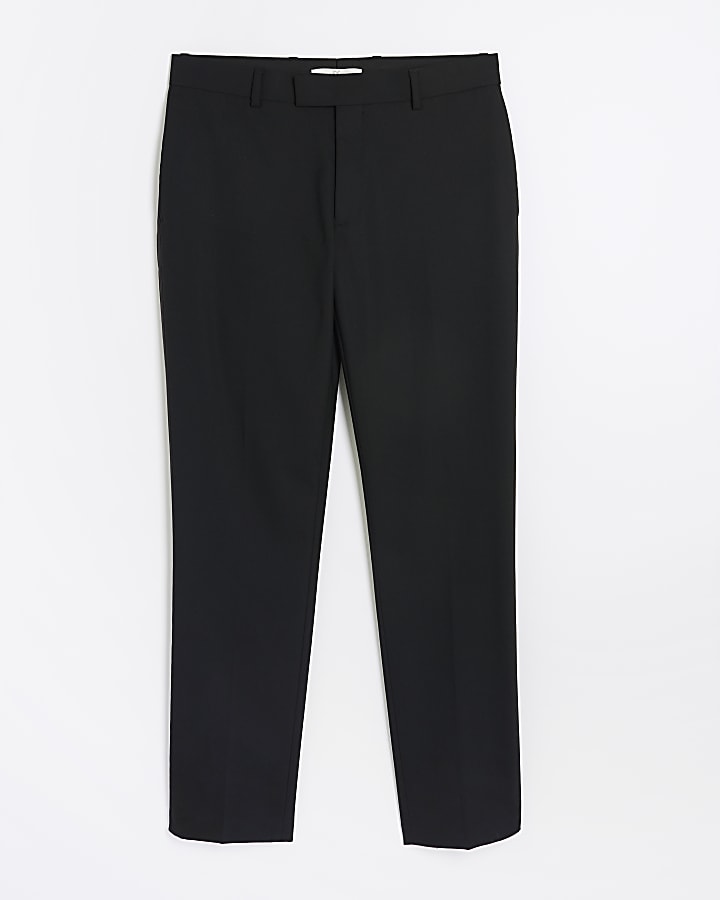 Black slim fit tuxedo trousers