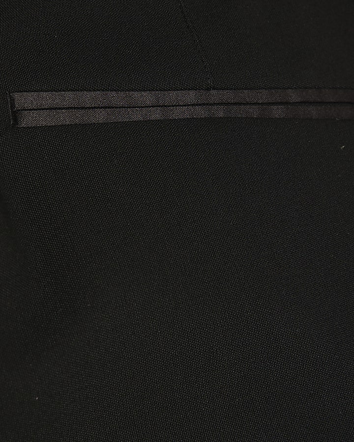 Black Stretch Slim Fit Tuxedo Suit Trousers