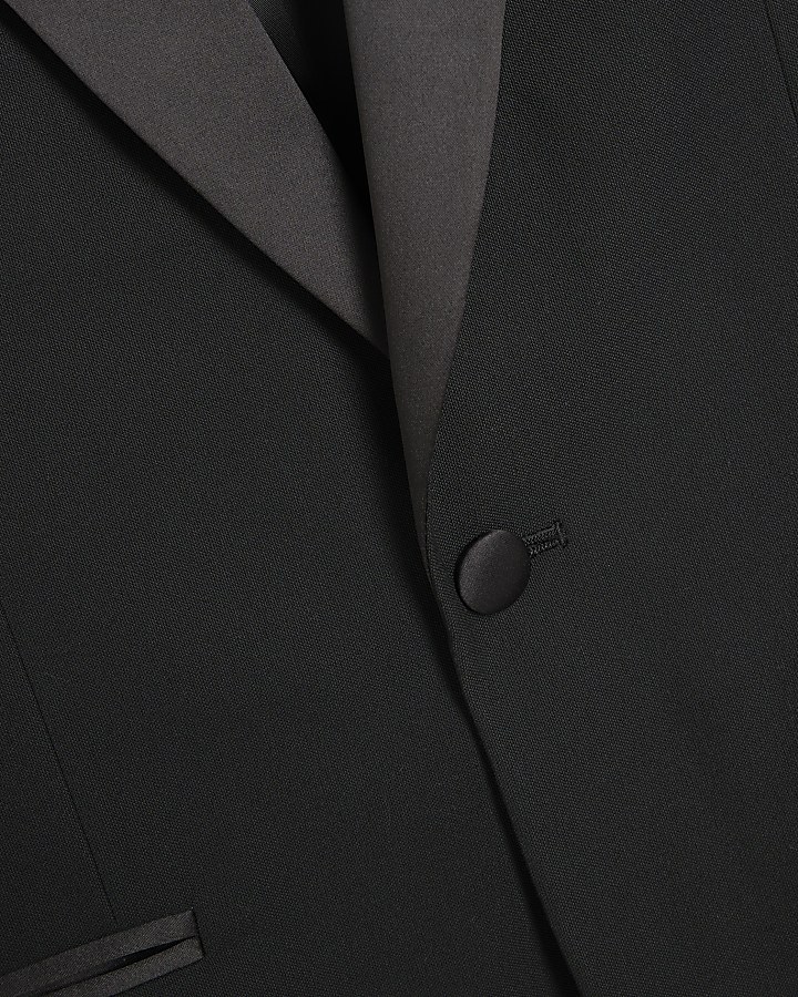 Black Stretch Slim Fit Tuxedo Suit Jacket