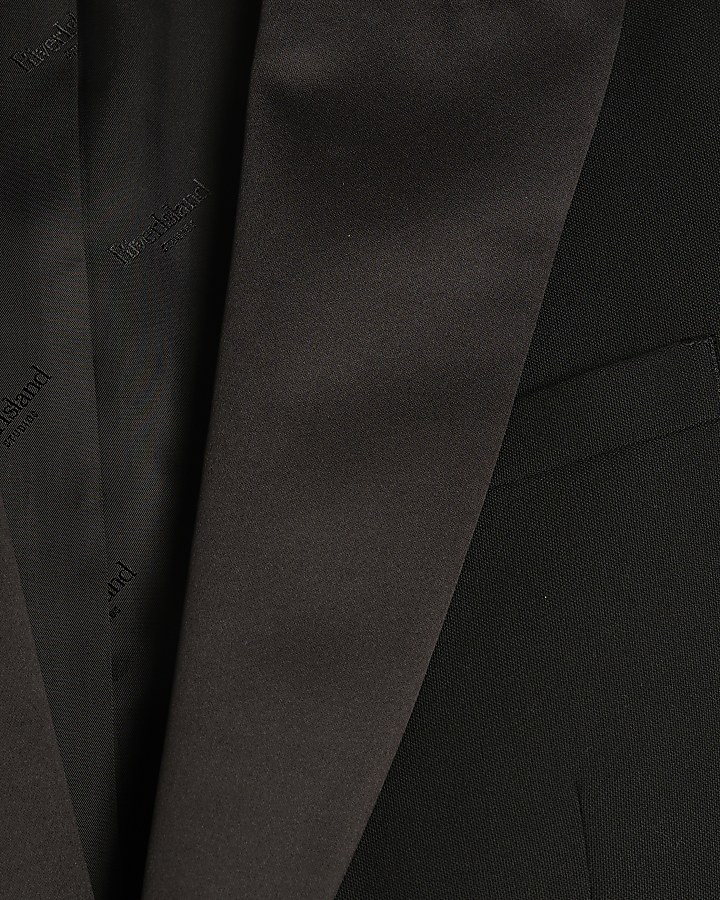Black Stretch Slim Fit Tuxedo Suit Jacket