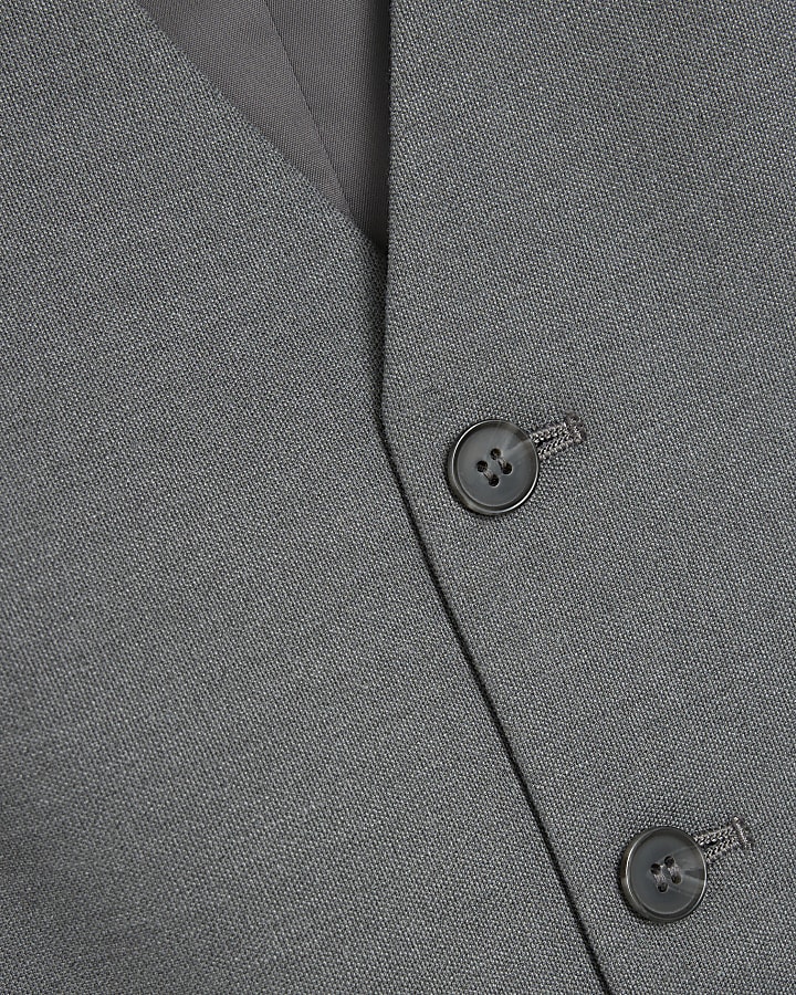 Grey slim fit waistcoat